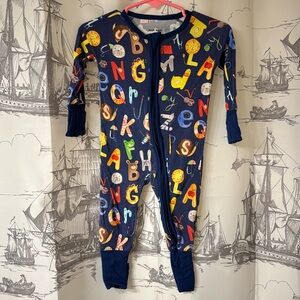 Little Sleepies Navy Alphabet friends 0-3 months